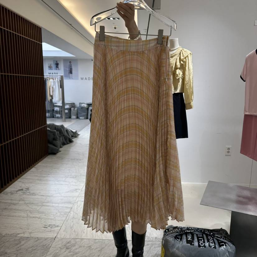 NEROLI 36東大門代購女裝新款時尚熱賣真品休閑25春夏長裙格紋NEROLI 36長裙