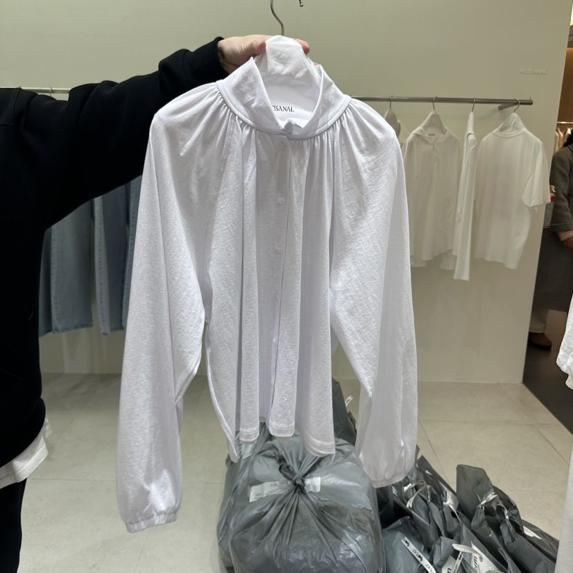 ARTISANAL韓國直郵女士新品推薦休閑職業襯衫蕾絲衫褶皺開衫ARTISANAL襯衫/蕾絲衫