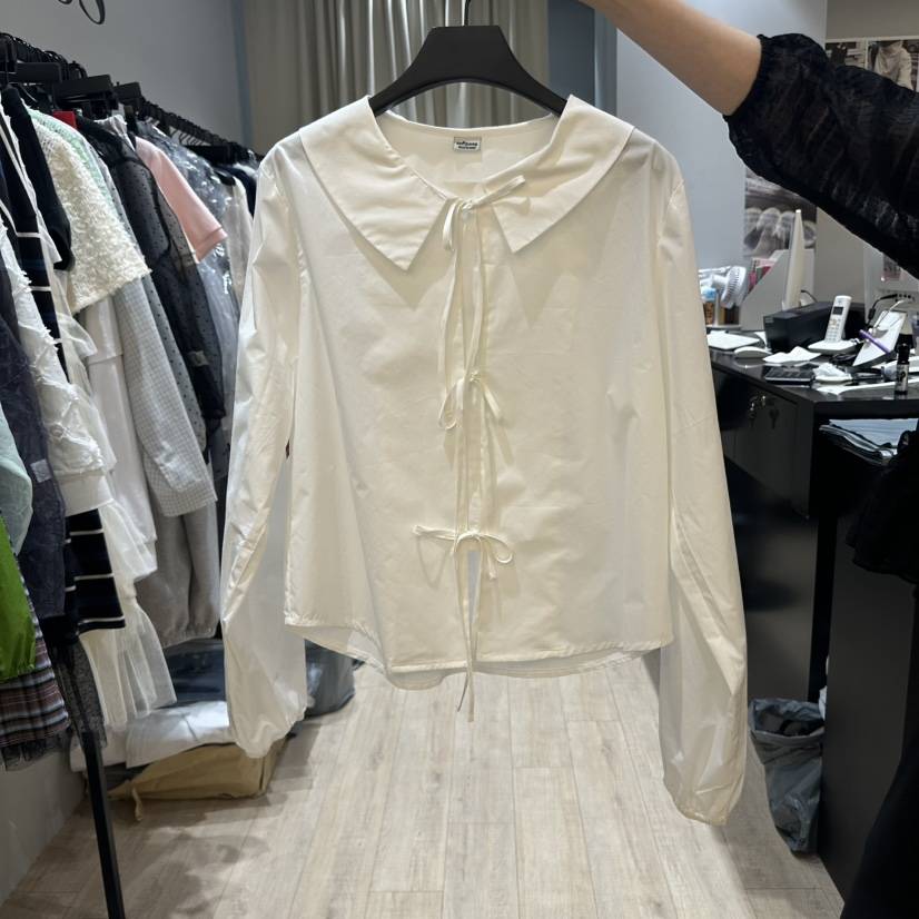 SOFTNESS韓國代購女裝新款真品職業人氣休閑襯衫蕾絲衫蝴蝶結Softness/Cosmic襯衫/蕾絲衫