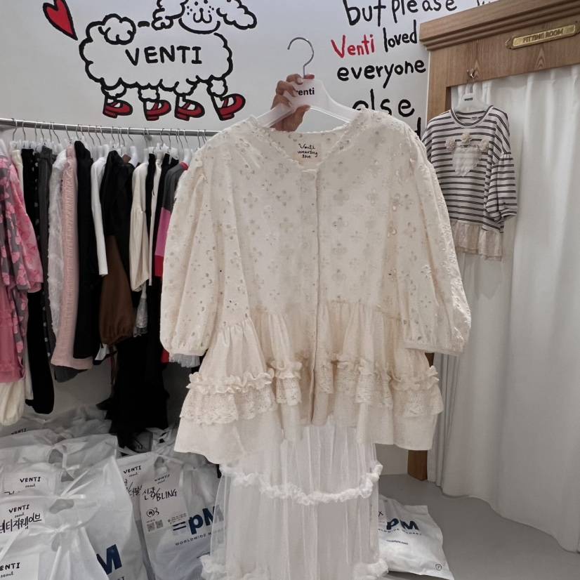 VENTI東大門直郵女士新品職業真品時尚25春夏休閑襯衫蕾絲衫VENTI襯衫/蕾絲衫