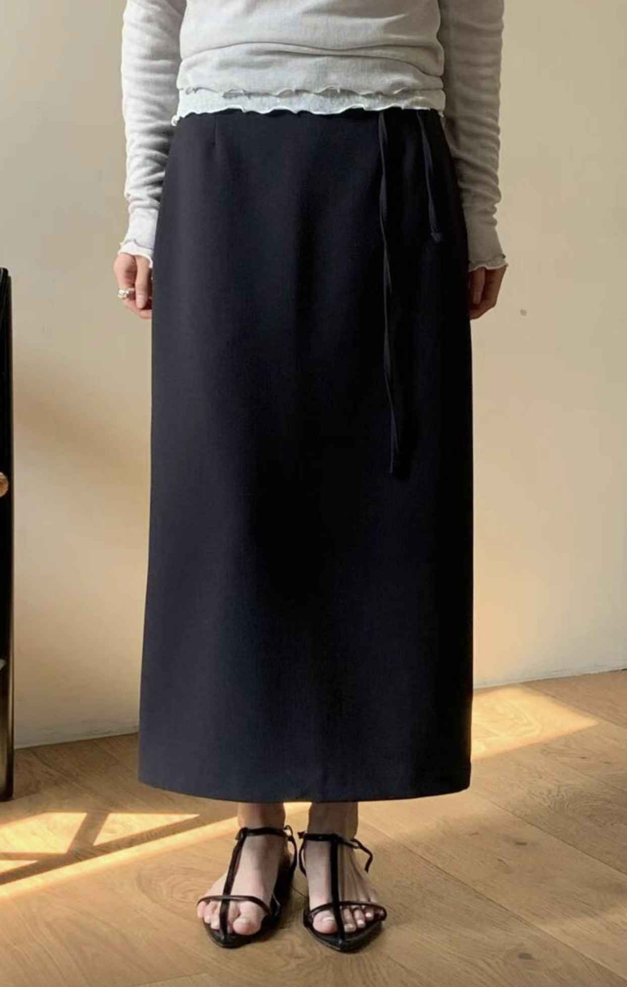 MUCH BETTER韓國代購女裝新品25春夏時尚休閑推薦長裙含腰繩MUCH BETTER長裙