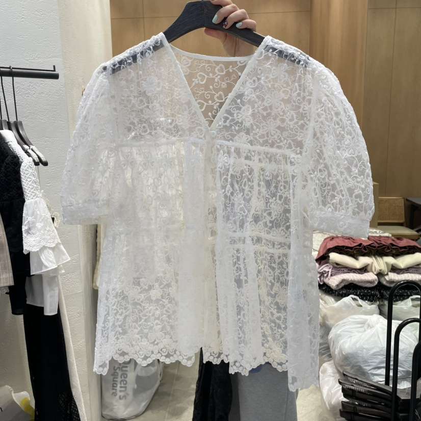 TRIPLE SEVEN韓國直郵女裝新品熱賣休閑時尚25春夏襯衫蕾絲衫TRIPLE SEVEN襯衫/蕾絲衫