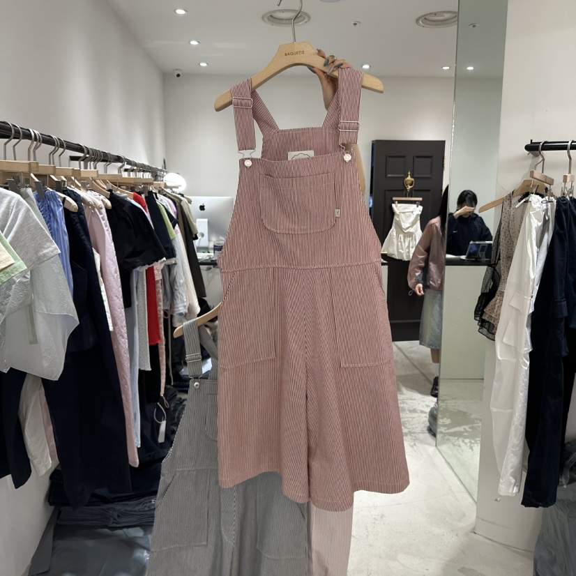 BAGUETTE韓國代購女裝新品時尚真品休閑推薦人氣熱賣背帶褲BAGUETTE背帶褲