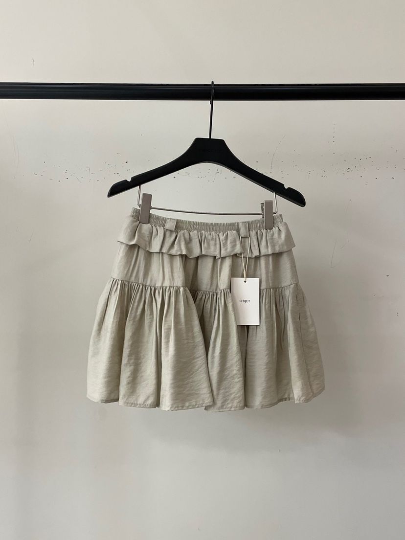 OBJET韓國直郵女士新品人氣時尚真品推薦熱賣休閑25春夏短裙腰帶love us u/OBJET短裙