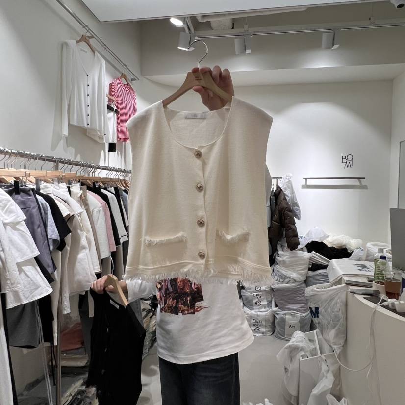 BY BOMI東大門直郵女裝新品時尚休閑職業推薦熱賣25春夏馬甲BY BOMI馬甲