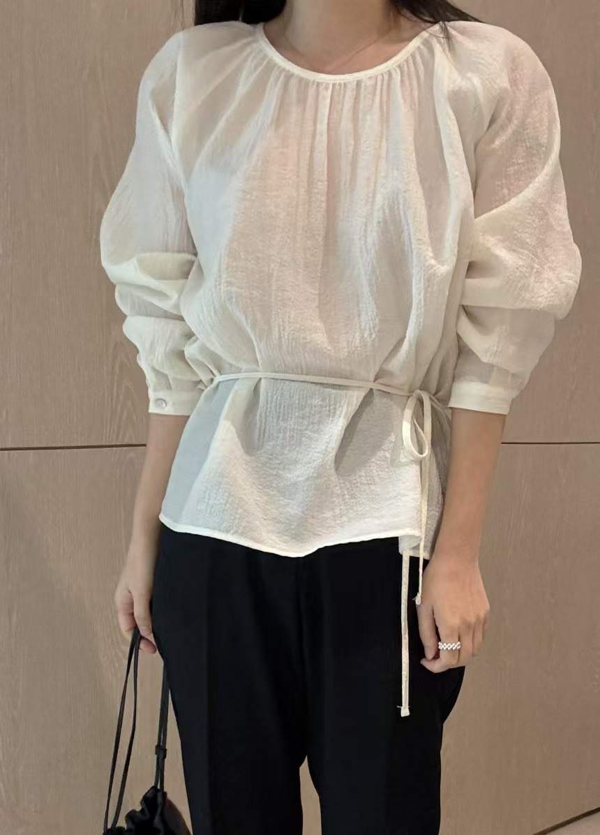 MOOD BEIGE東大門代購女士新品推薦25春夏休閑真品襯衫蕾絲衫MOOD BEIGE襯衫/蕾絲衫