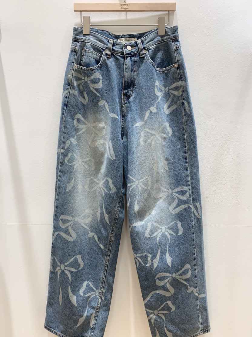 GOYOU東大門實拍女裝新品休閑熱賣真品時尚職業牛仔褲蝴蝶結de goyou牛仔褲