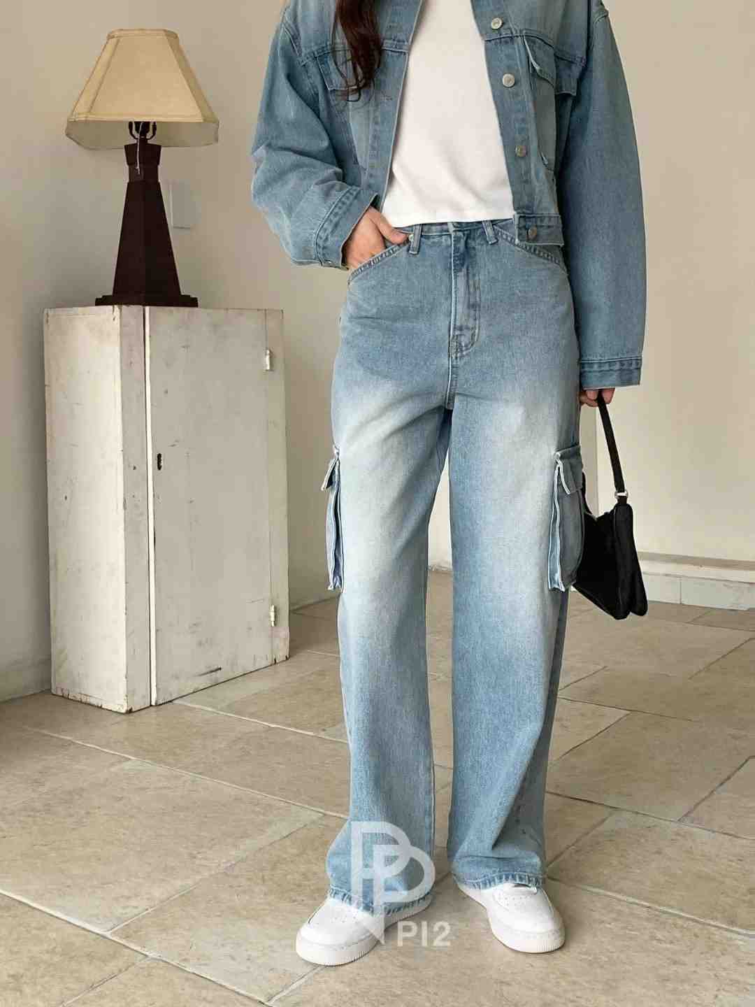 PI2韓國㊣直郵東大門代購女裝新款25春夏職業推薦熱賣牛仔褲Pi2牛仔褲