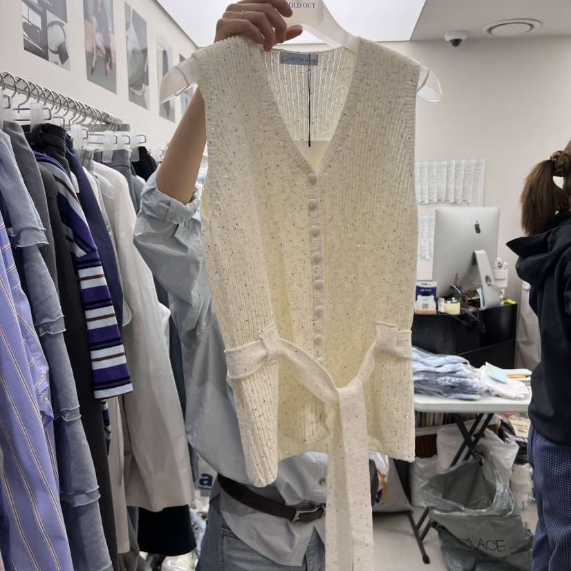 SOLD OUT東大門實拍女裝新款人氣職業推薦休閑馬甲包含腰帶SOLD OUT馬甲