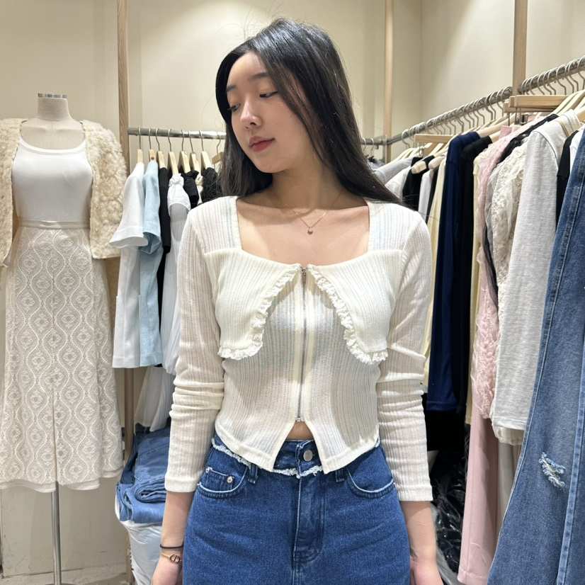 VINTAGE VIBE韓國直郵女士新款職業真品25春夏針織衫喇叭開衫VINTAGE VIBE針織衫