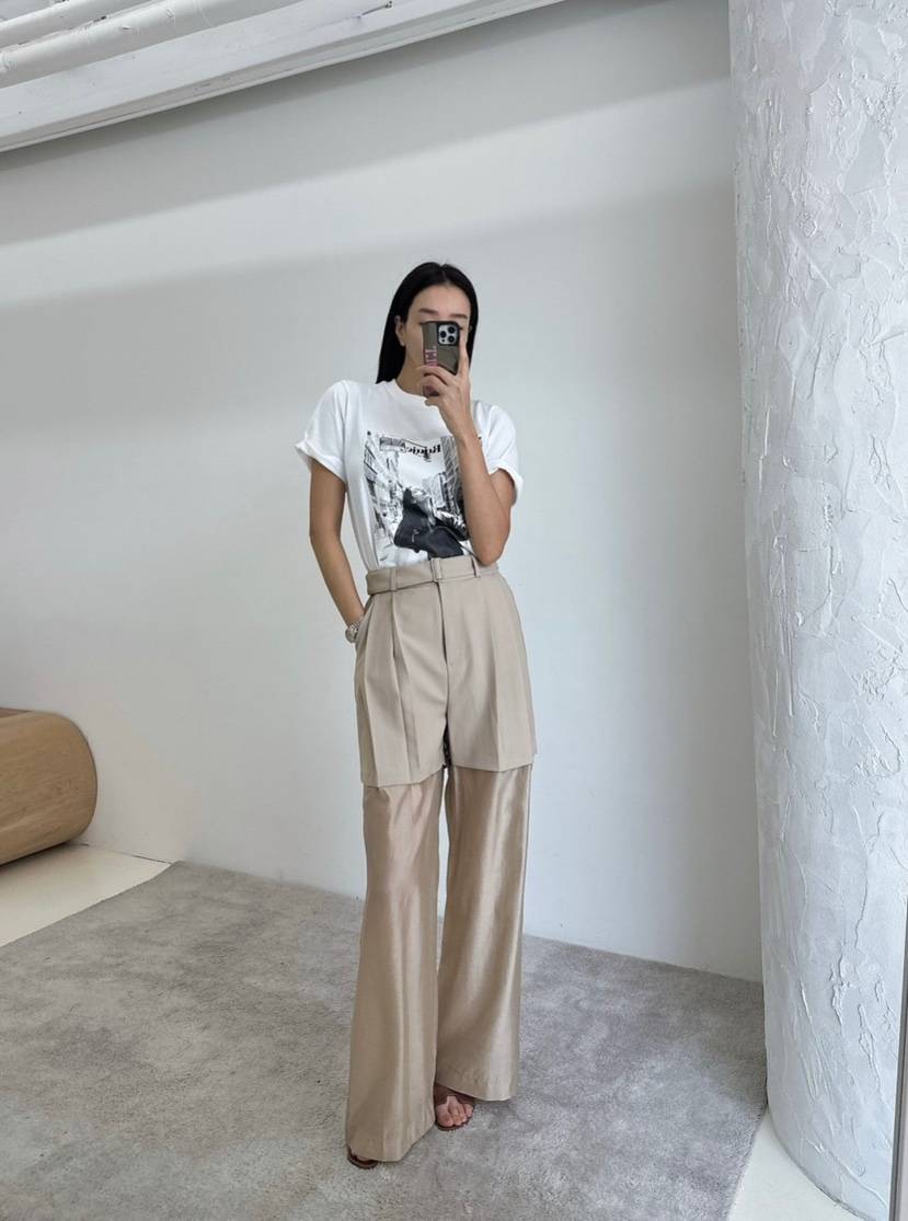 SOUIT韓國㊣直郵東大門代購女裝新款人氣25春夏正裝褲西褲含腰帶SOUIT by mabel-L正裝褲/西褲