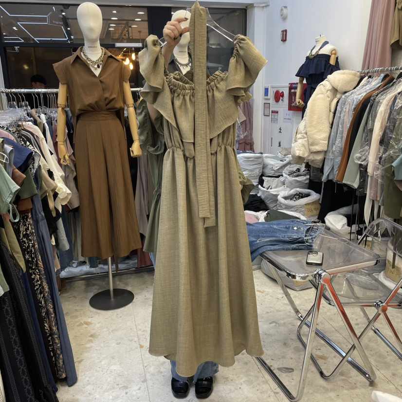 MARIGOLD韓國㊣直郵東大門代購女裝新品職業推薦連衣裙含腰帶MARIGOLD連衣裙