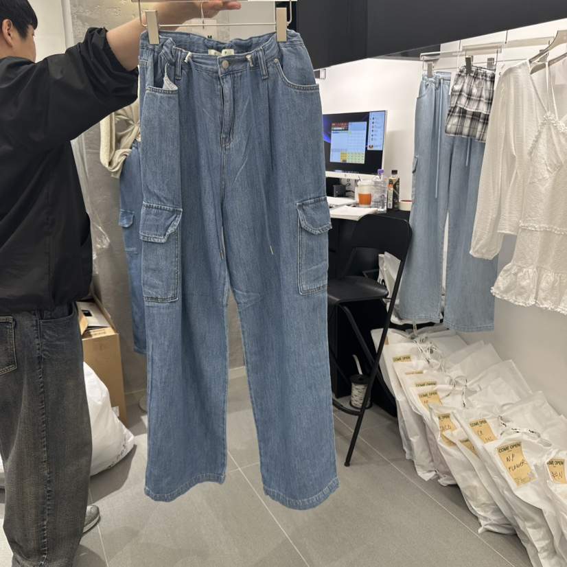 COME OPEN韓國直郵㊣女裝新品休閑推薦時尚人氣牛仔褲工裝COME OPEN牛仔褲