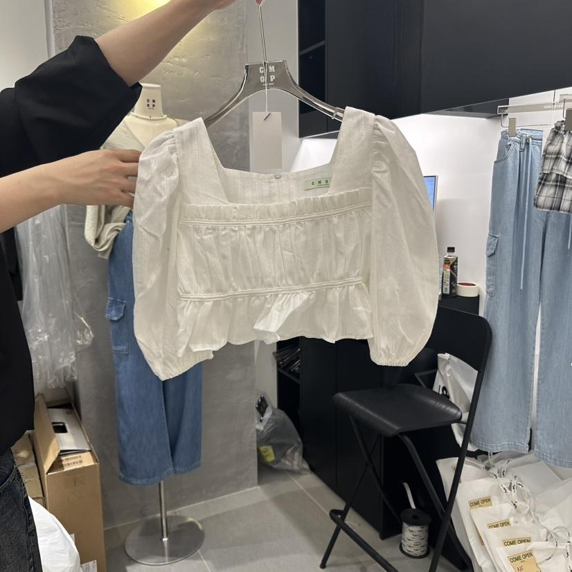COME OPEN直郵韓國代購㊣女裝新款熱賣25春夏人氣襯衫蕾絲衫COME OPEN襯衫/蕾絲衫