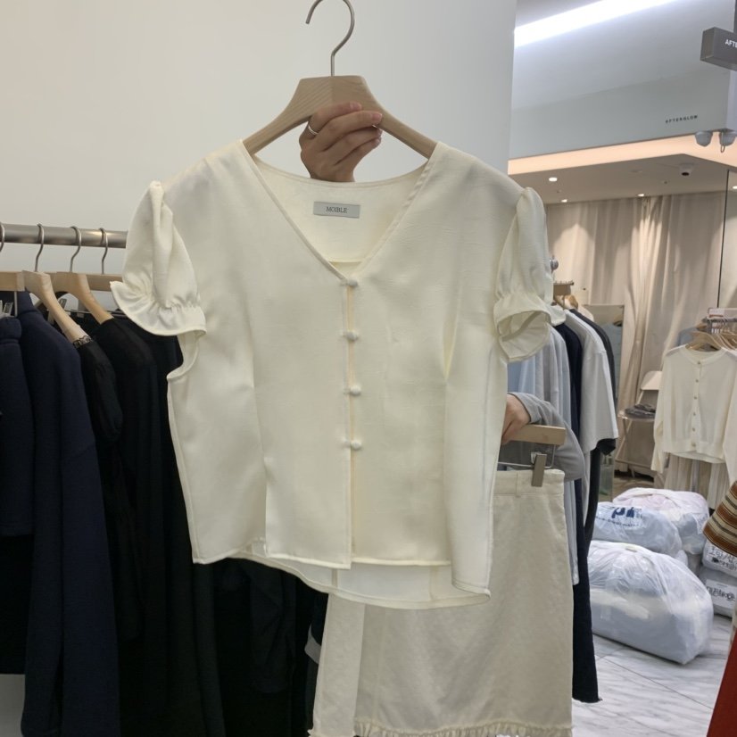 MOIBLE韓國直郵㊣東大門實拍女裝新款25春夏休閑襯衫蕾絲衫MOIBLE襯衫/蕾絲衫