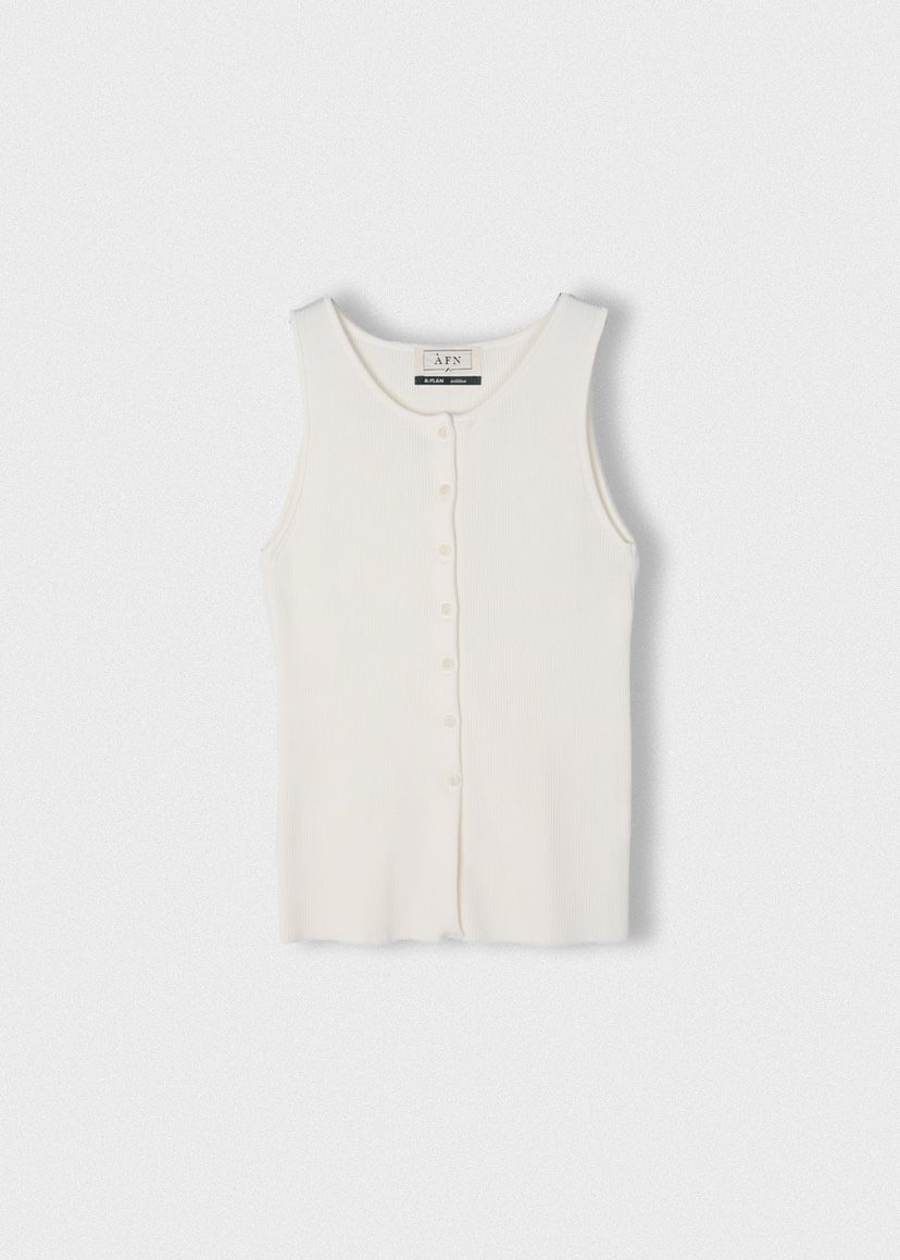 A Flan韓國直郵㊣東大門實拍女裝新品25春夏推薦吊帶背心紐扣AFN/A Flan吊帶/背心