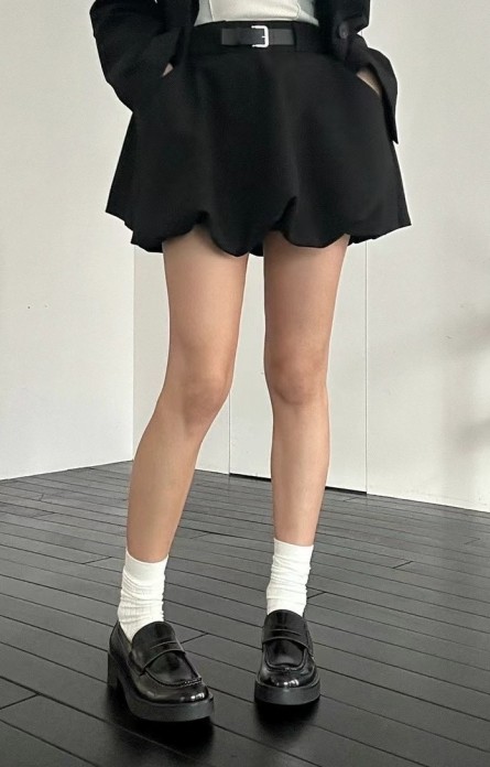 BLACK LINE直郵韓國代購㊣女裝新品25春夏時尚人氣短裙腰帶BLACK LINE短裙