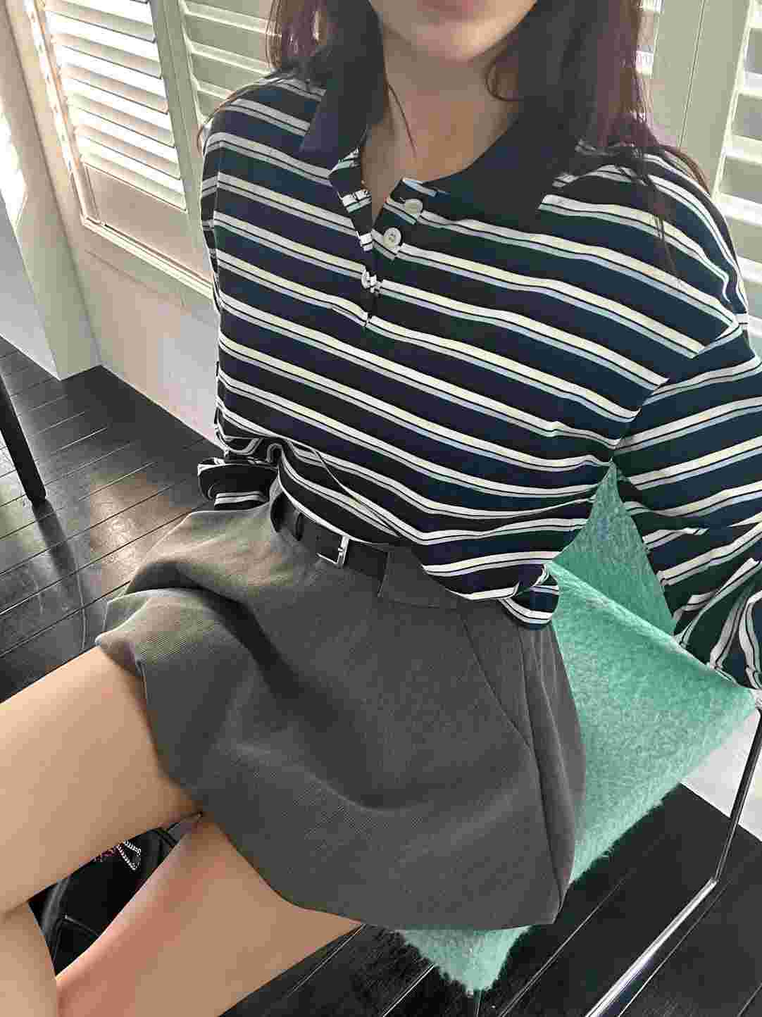BLACK LINE韓國直郵㊣女裝新品推薦時尚休閑25春夏長袖T恤BLACK LINE長袖T恤