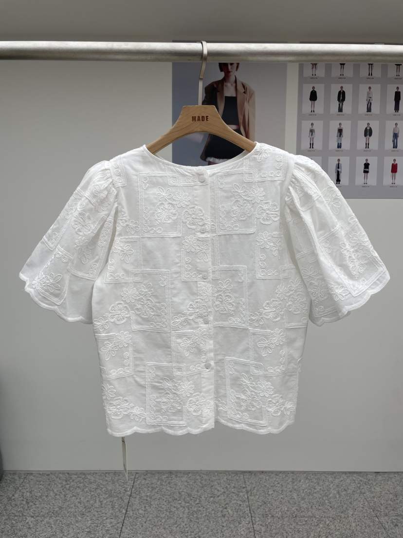 MADE-P韓國直郵㊣女裝新品休閑人氣25春夏熱賣職業襯衫蕾絲衫MADE-P襯衫/蕾絲衫