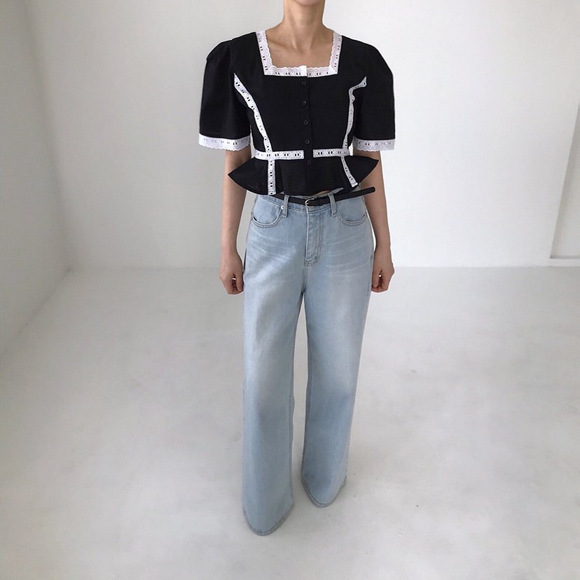 2TWO MOON韓國㊣直郵東大門代購女裝新品25春夏襯衫蕾絲衫2TWO MOON襯衫/蕾絲衫