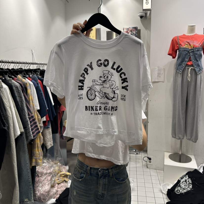 THE WEEKND韓國直郵㊣女裝新品熱賣職業25春夏休閑T恤短款THE WEEKNDT恤