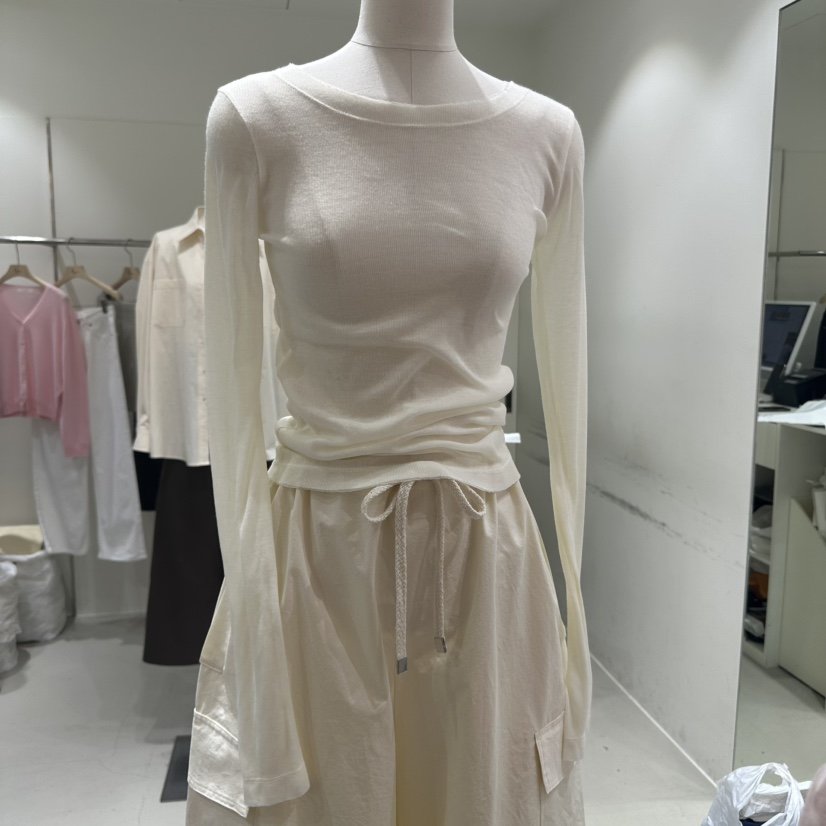 GLORY直郵韓國代購㊣女裝新品職業熱賣25春夏時尚長袖T恤復古GLORY長袖T恤