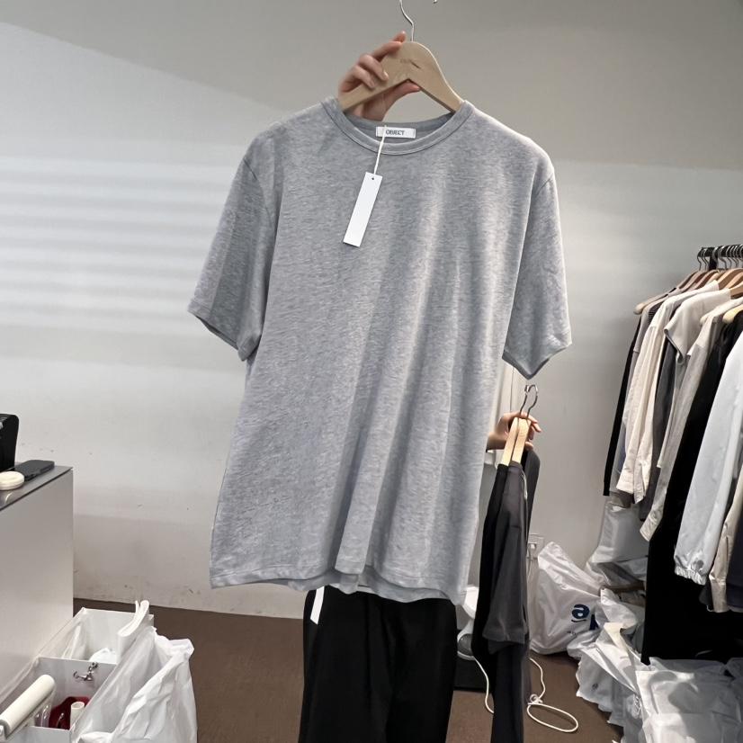 OBJECT韓國直郵㊣東大門實拍女裝新品25春夏職業時尚T恤雙層OBJECTT恤