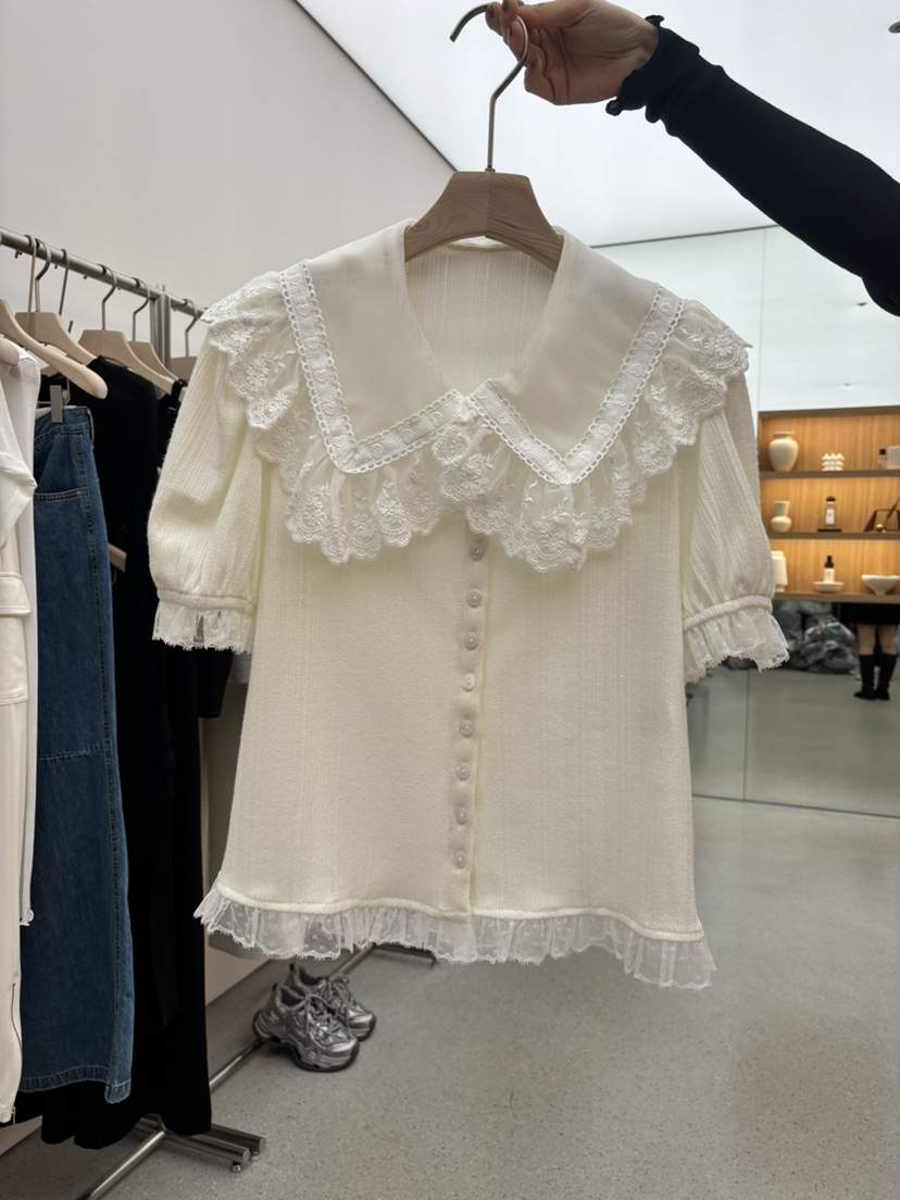 JUJU韓國直郵女士新品推薦人氣職業時尚真品休閑襯衫蕾絲衫JUJU襯衫/蕾絲衫