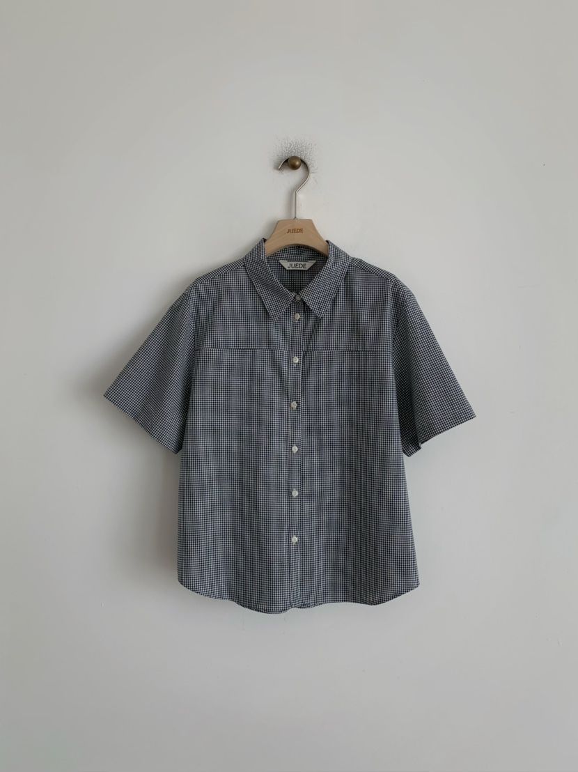JUEDE（此品牌容易投訴）東大門實拍女士新品25春夏襯衫蕾絲衫格紋JUEDE襯衫/蕾絲衫