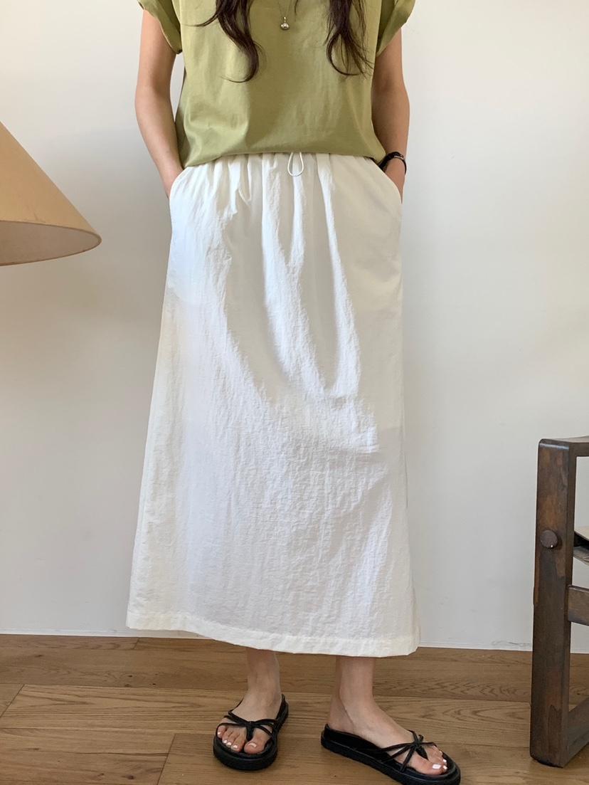 WOOD東大門實拍女士新品真品人氣推薦職業熱賣長裙綁帶長款WOOD長裙