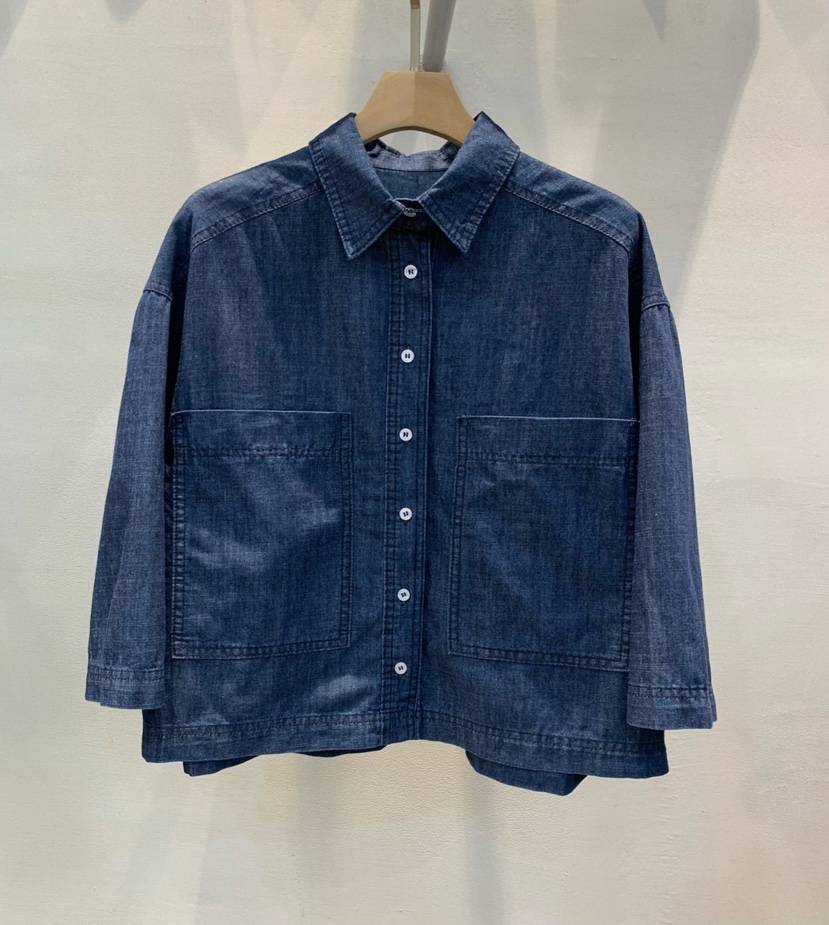 THE SIL直郵韓國代購㊣女裝新品時尚休閑人氣襯衫蕾絲衫口袋THE SIL/1 2ILLY襯衫/蕾絲衫
