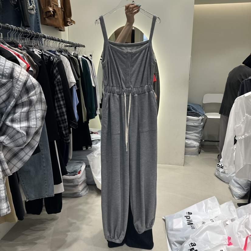AT THE END韓國㊣直郵東大門代購女裝新品25春夏熱賣背帶褲AT THE END背帶褲