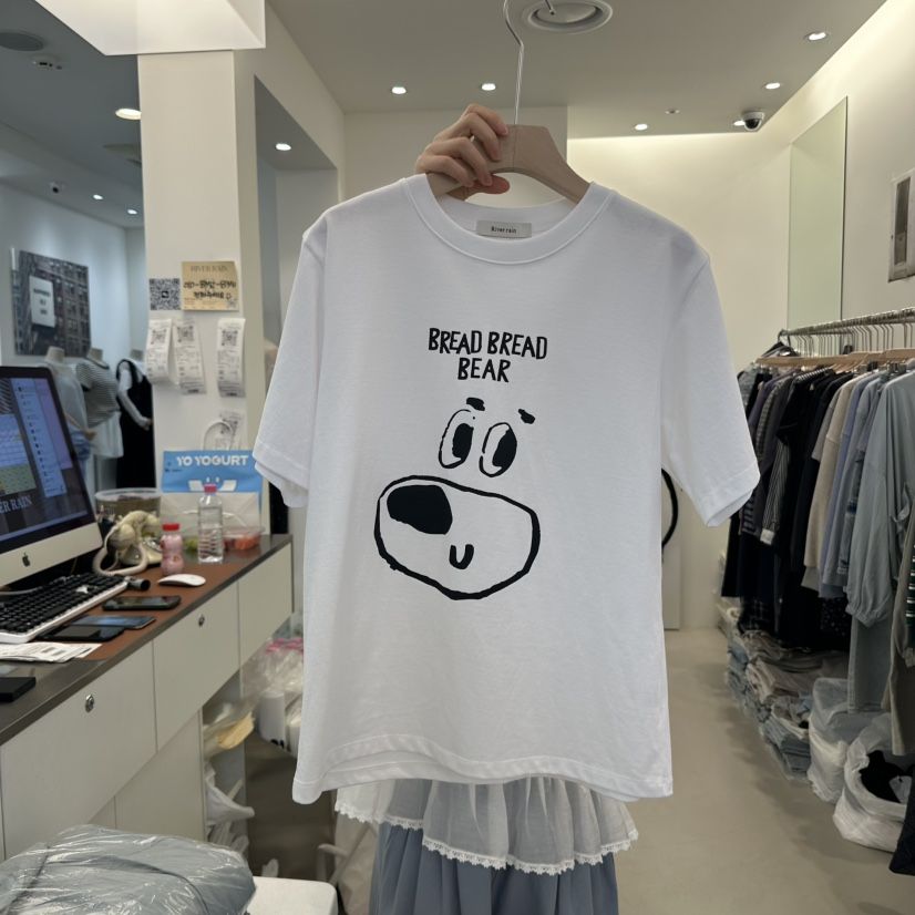 RIVER RAIN韓國直郵㊣女裝新品休閑推薦熱賣時尚25春夏T恤RIVER RAINT恤