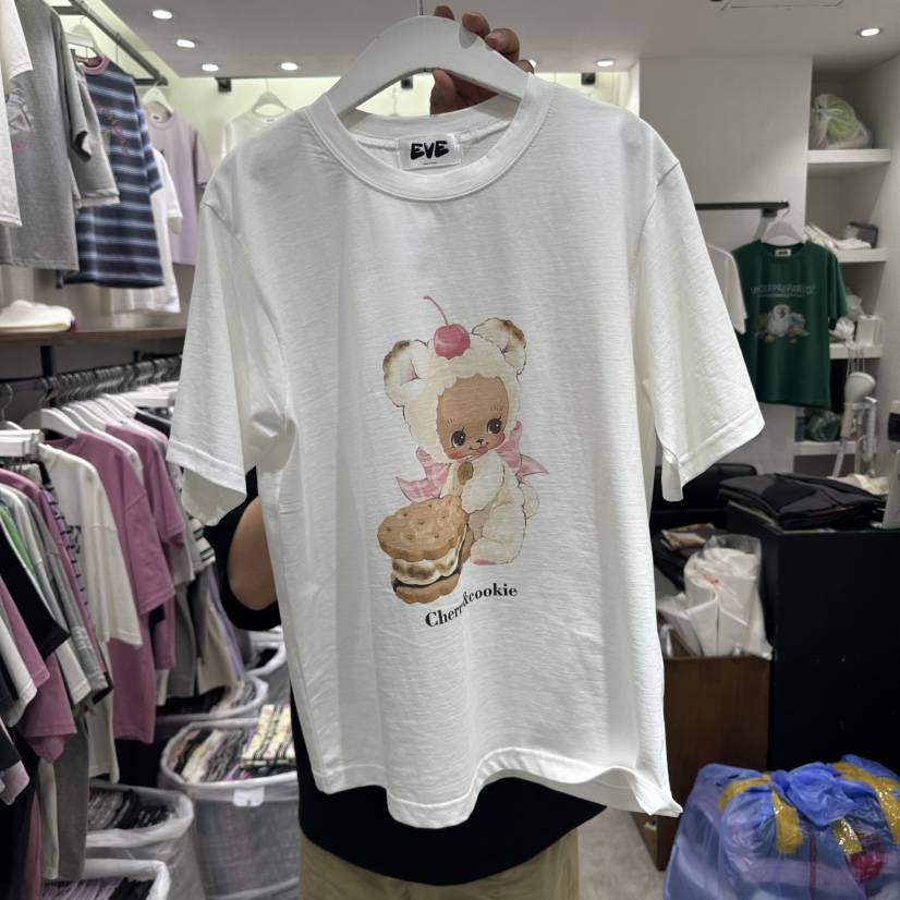 EVE韓國直郵㊣東大門實拍女裝新品休閑25春夏熱賣人氣時尚T恤EVET恤