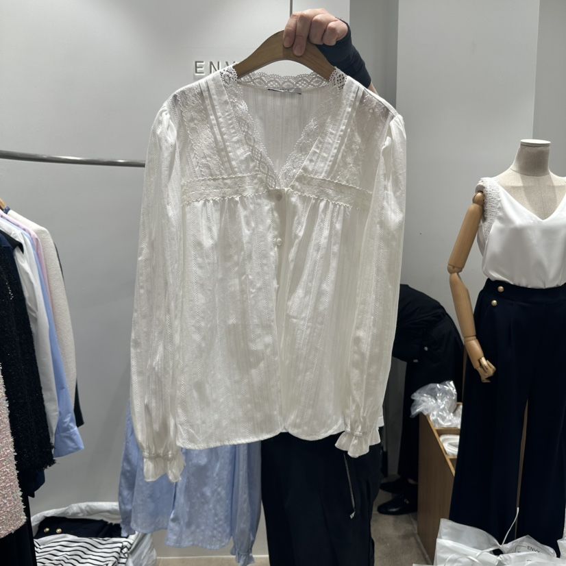 ENVY直郵韓國代購㊣女裝新款人氣休閑推薦熱賣25春夏襯衫蕾絲衫ENVY襯衫/蕾絲衫