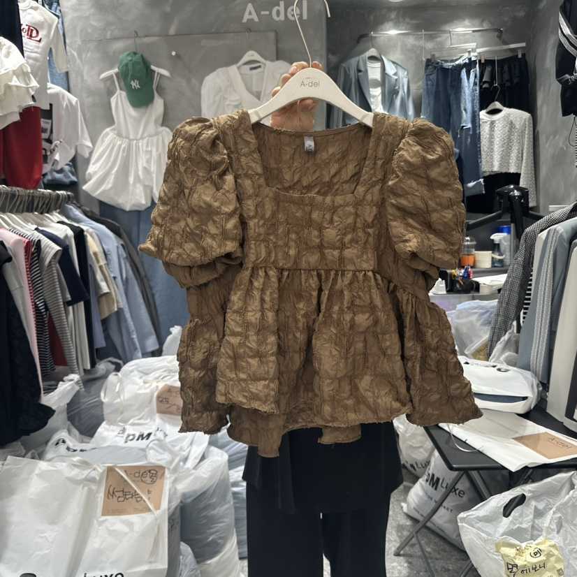 A-DEL韓國直郵㊣女裝新品熱賣25春夏推薦時尚休閑襯衫蕾絲衫A-DEL襯衫/蕾絲衫