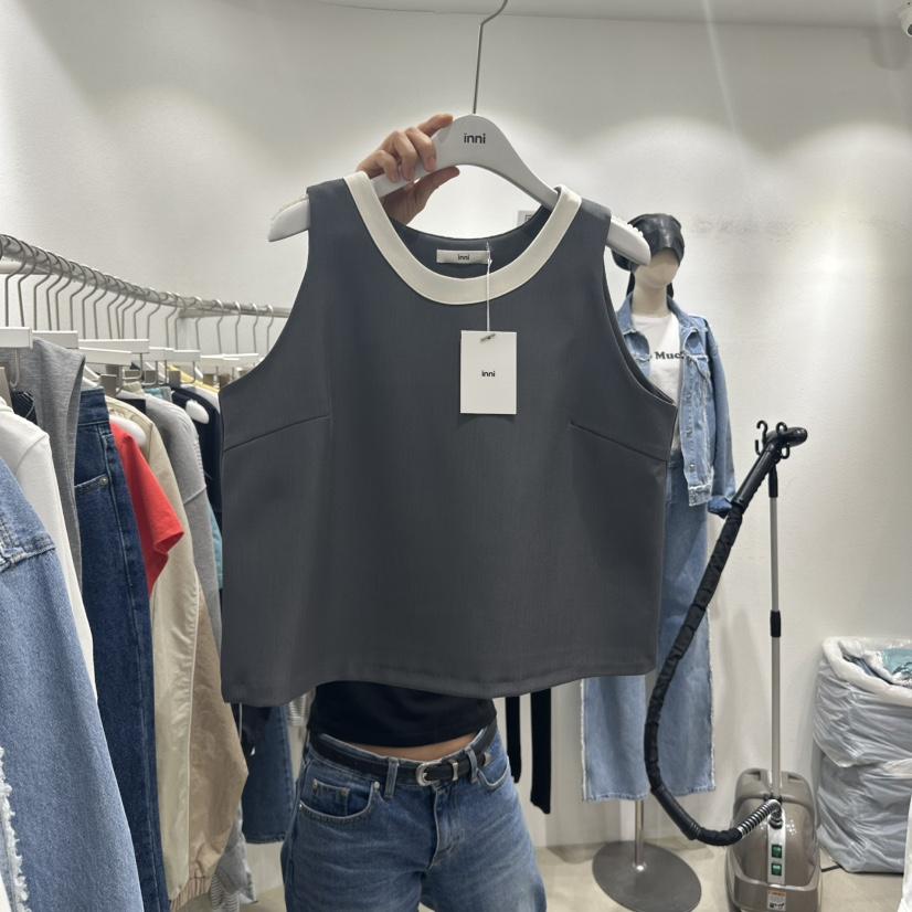 INNI韓國㊣直郵東大門代購女裝新品時尚人氣推薦休閑吊帶背心inni吊帶/背心