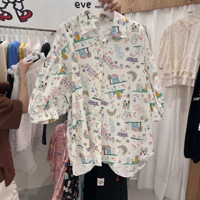VENTI直郵韓國代購㊣女裝新品熱賣推薦時尚25春夏襯衫蕾絲衫VENTI襯衫/蕾絲衫