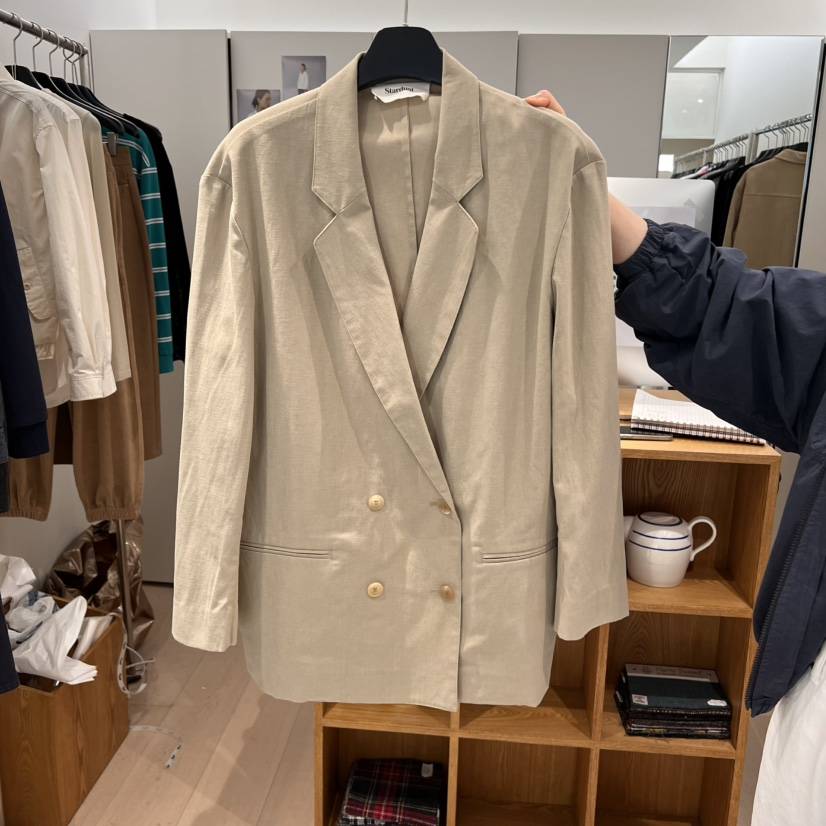 THE TARDUST韓國代購女裝新品推薦真品熱賣人氣時尚夾克亞麻THE TARDUST夾克