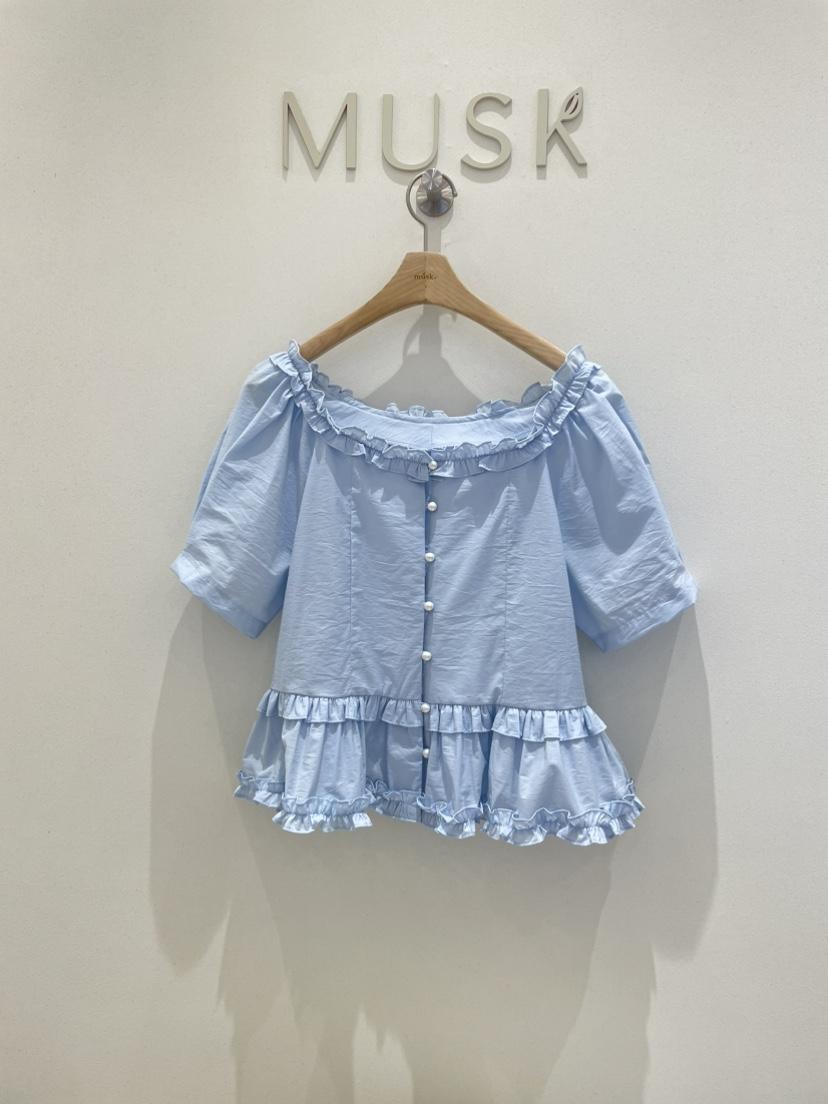MUSK東大門實拍女士新品真品25春夏休閑職業推薦襯衫蕾絲衫MUSK襯衫/蕾絲衫