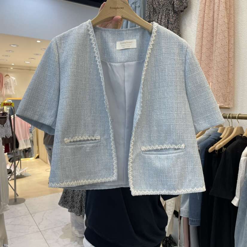 SYMPHONY韓國直郵㊣東大門實拍女裝新品熱賣25春夏夾克粗花呢SYMPHONY夾克