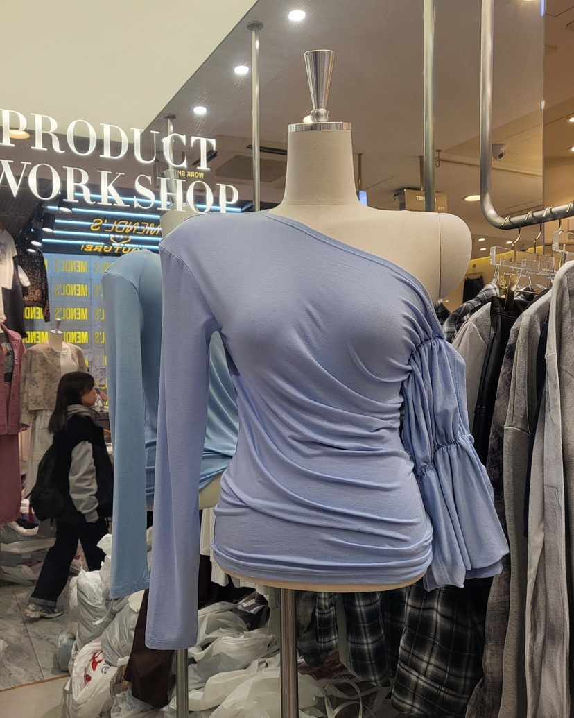 WORK SHOP韓國㊣直郵東大門代購女裝新品25春夏熱賣長袖T恤Work_shop長袖T恤