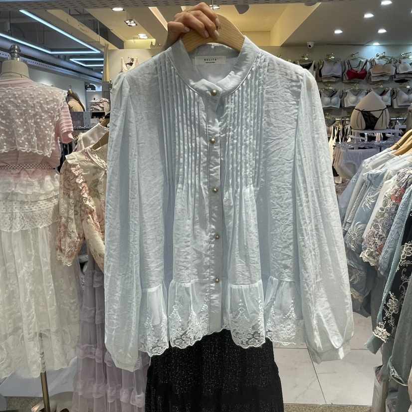 空東大門實拍女士新款時尚人氣推薦真品25春夏熱賣襯衫蕾絲衫BELITA襯衫/蕾絲衫