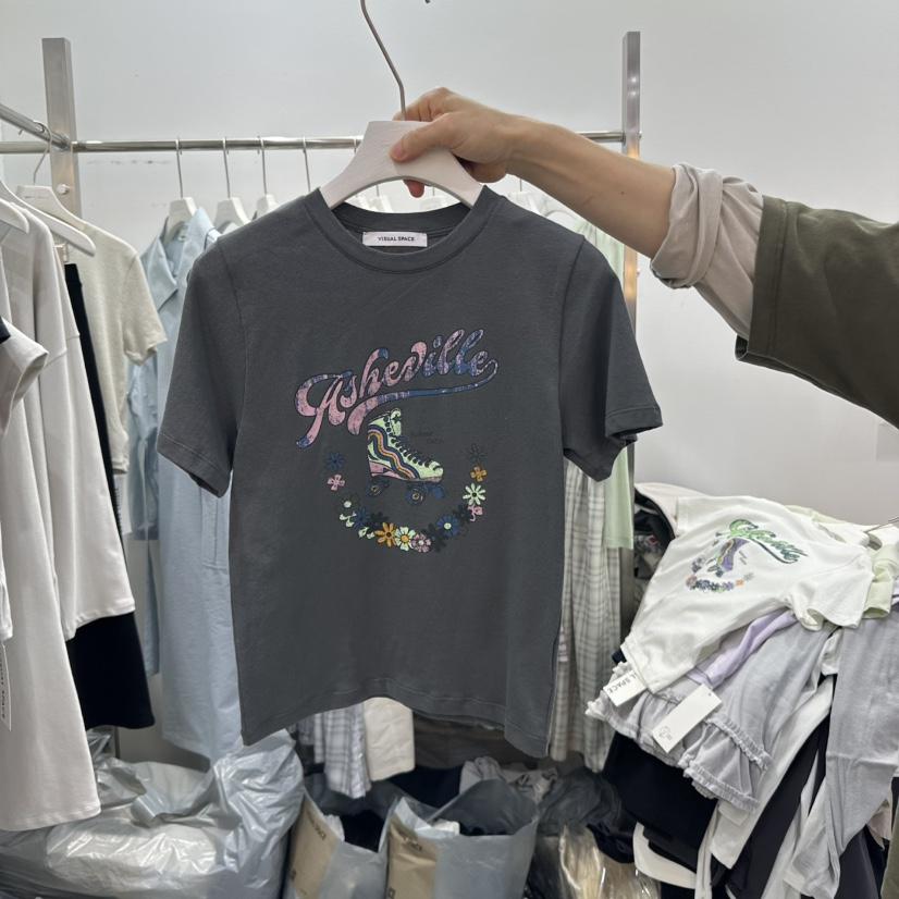 VISUAL SPACE東大門實拍女士新款時尚推薦職業熱賣人氣T恤VISUAL SPACET恤