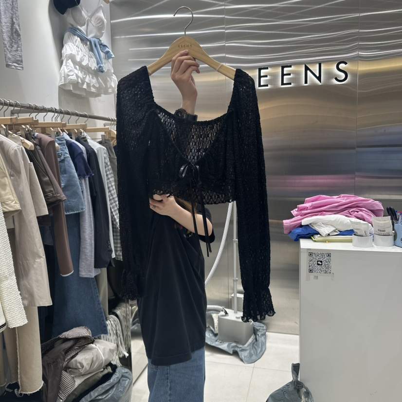 BEENS韓國代購女士新品真品推薦時尚熱賣人氣襯衫蕾絲衫開衫BEENS襯衫/蕾絲衫