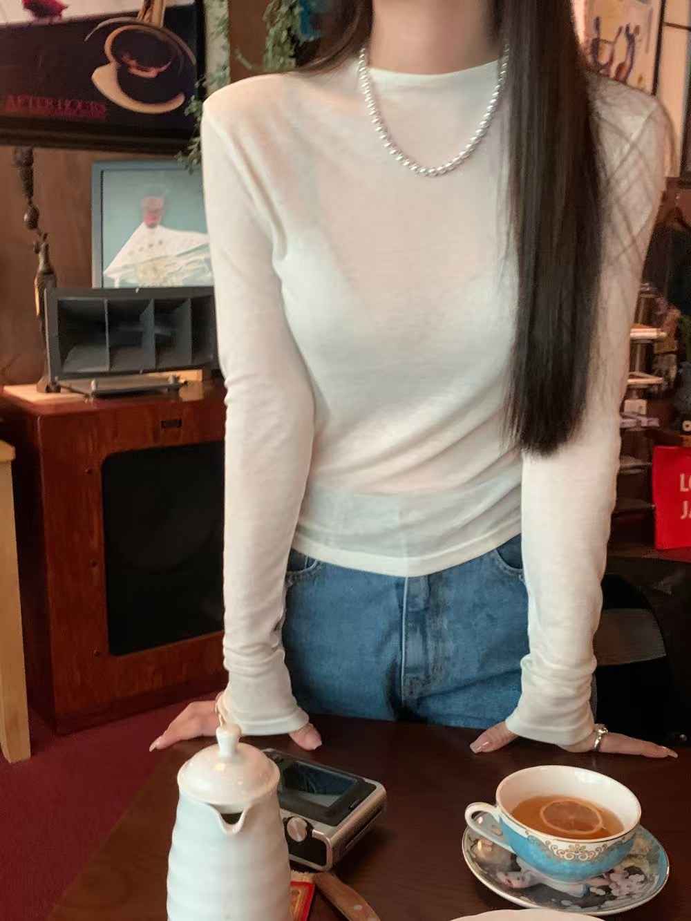 A WEEK韓國代購女士新品真品時尚休閑人氣推薦熱賣長袖T恤A WEEK長袖T恤