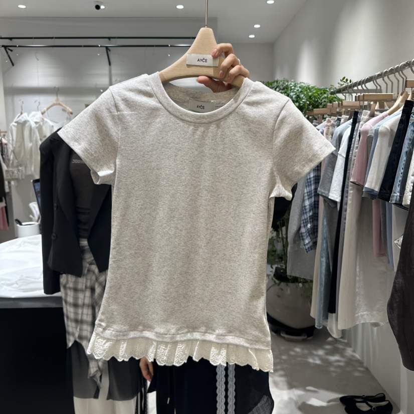 AYCE東大門實拍女士新品真品熱賣時尚休閑人氣職業推薦T恤蕾絲101SHOWROOM/AYCET恤