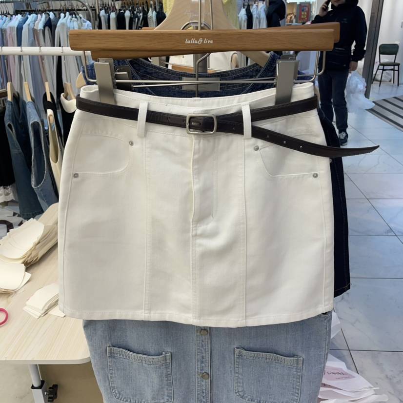 LULULALLA東大門直郵女士新品時尚熱賣休閑25春夏人氣短裙腰帶LULULALLA短裙