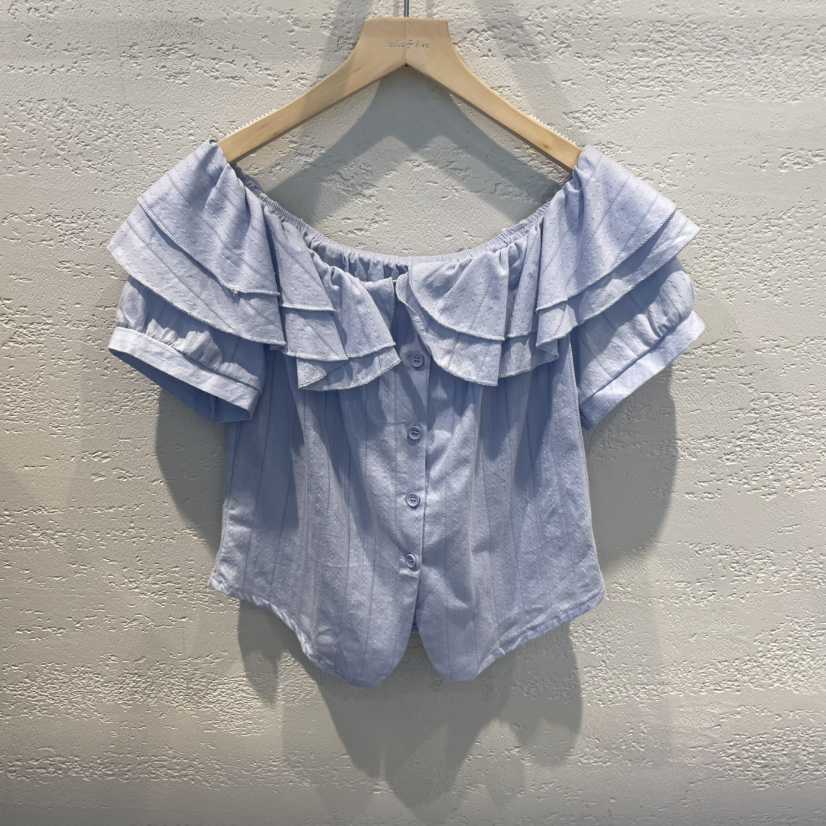 LULULALLA東大門實拍女裝新品人氣休閑推薦真品25春夏襯衫蕾絲衫LULULALLA襯衫/蕾絲衫
