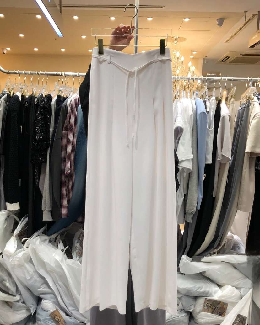 WORK SHOP韓國直郵女士新款時尚休閑熱賣真品休閑褲含腰繩Work_shop休閑褲